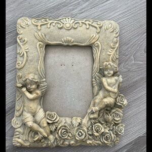 Vintage Ornate two Angels Picture Frame